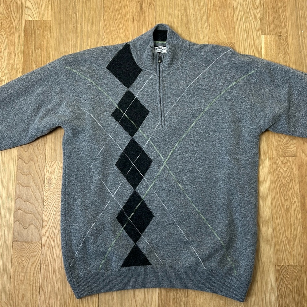 Proquip Pullover Sweater 100% wool. Water repellent. Nylon lined